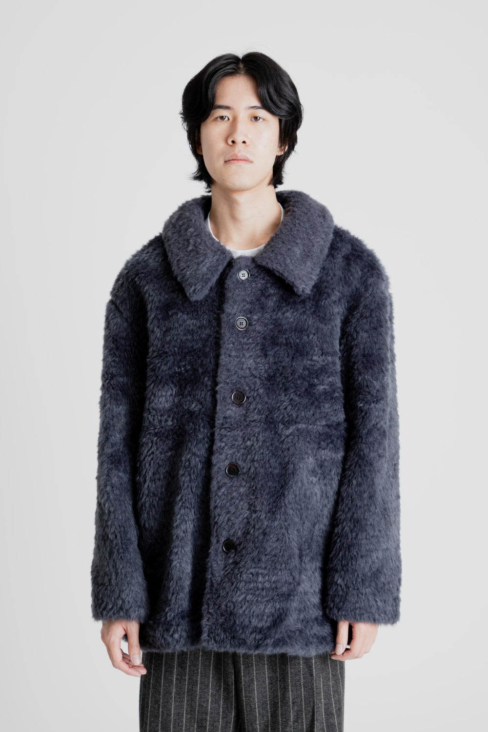 amomento FUR MID COAT ファーコート AMOMENTO Fur Mid Coat - Charcoal | Garmentory