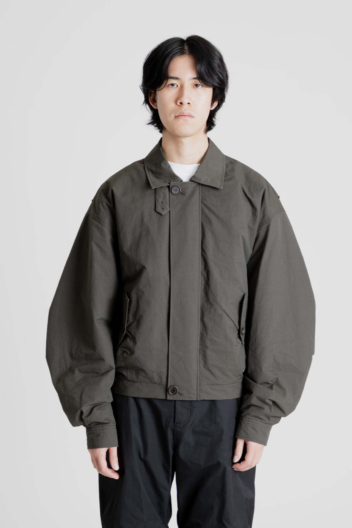 AMOMENTO Padded Cotton Nylon Jumper - Dark Brown | Garmentory