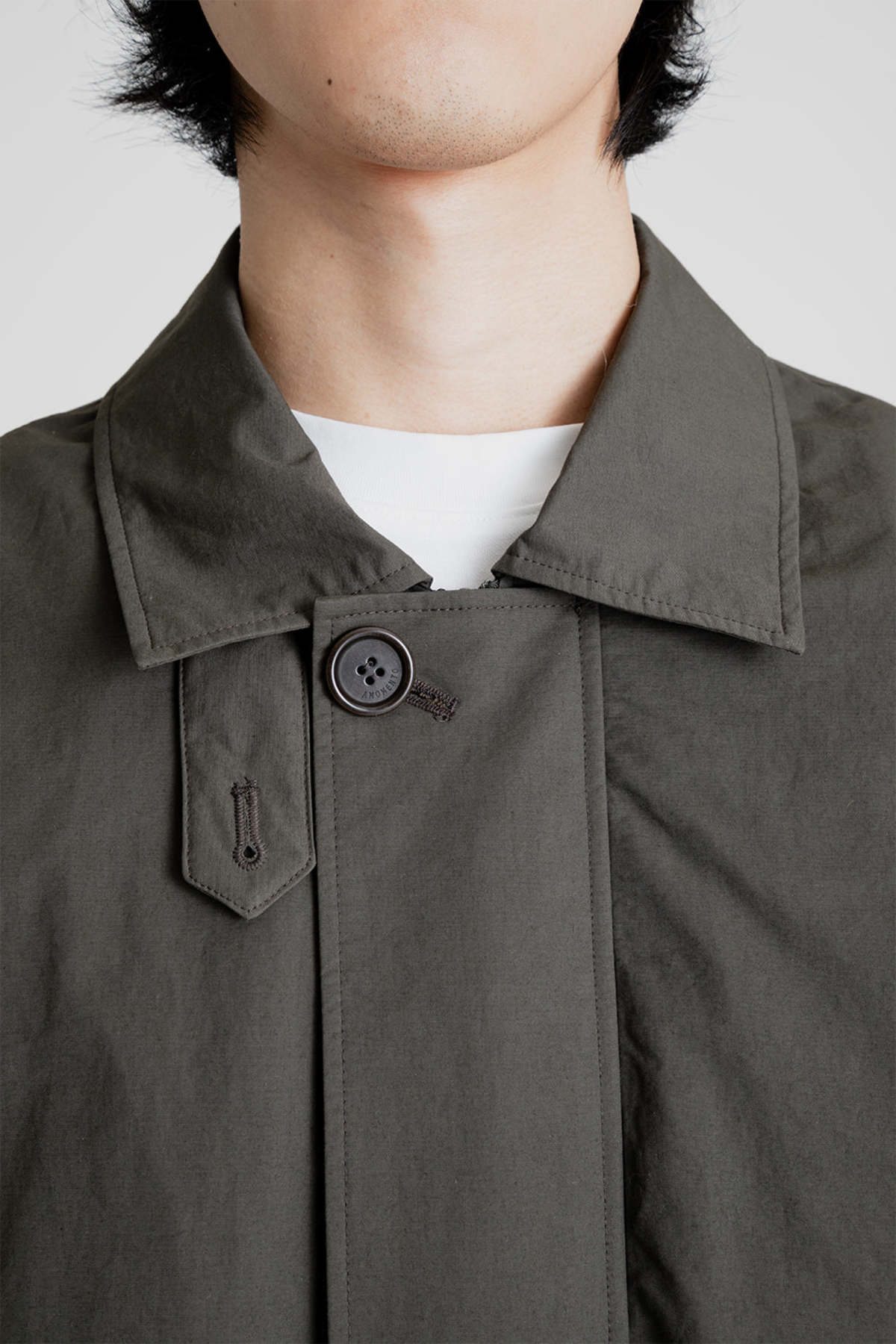 Amomento Padded Cotton Nylon Jumper in Dark Brown | Wallace