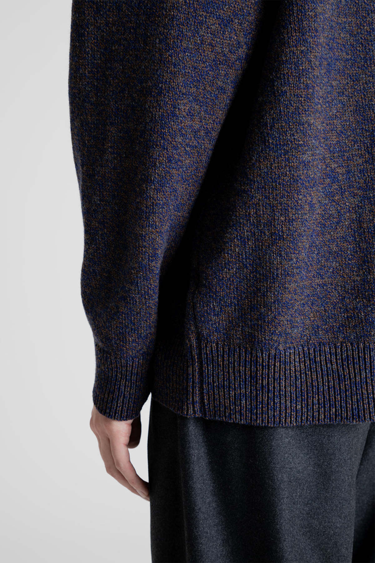 Aton Wool Mouline Mockneck Sweater - Navy | Garmentory