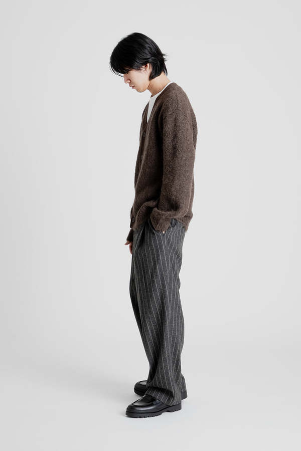 AMOMENTO Wool Stripes Martin Pants - Grey | Garmentory AMOMENTO Wool Stripes Martin Pants - Grey | Garmentory