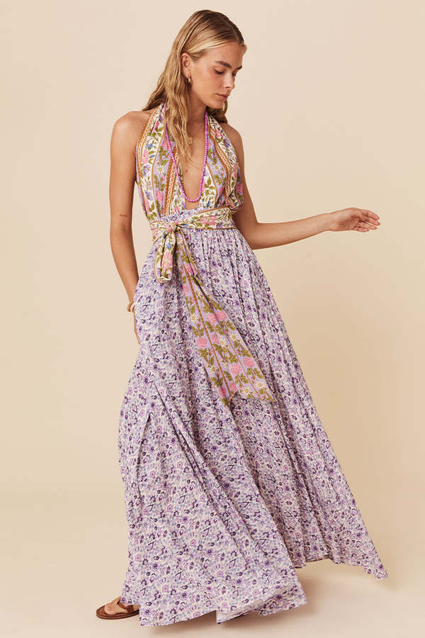 green emerald velvet dress Maxi Gypsy Dress W/Pockets  Foutaz