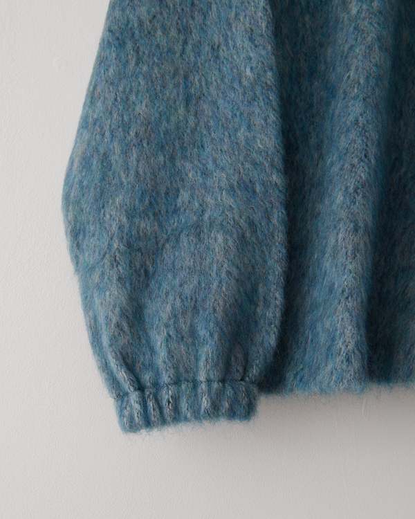 Ernie Palo Mohair Terry Half Zip - Sax | Garmentory