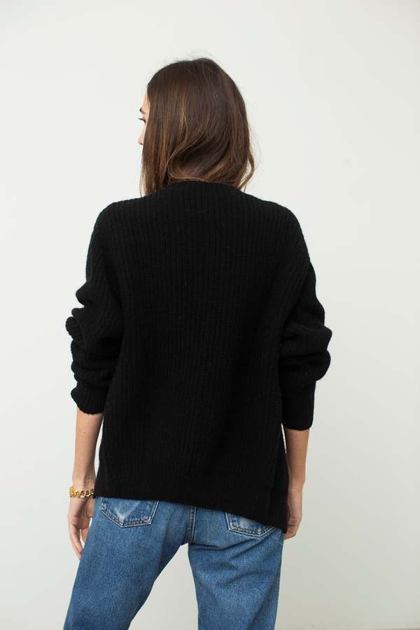 baserange Mea Cardigan 23aw新作　M/Lサイズ Mea Cardigan in Black melange | Organic cotton knit | Baserange