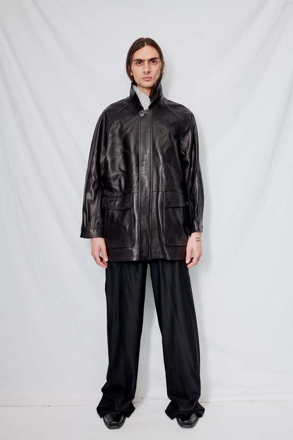 Dunst Lambskin Leather Lily Half Jacket - Black | Garmentory