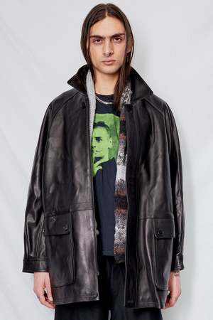 Dunst Lambskin Leather Lily Half Jacket - Black | Garmentory
