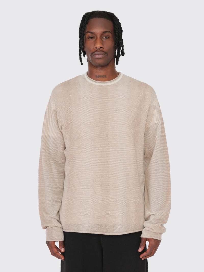 あ*。様 Stussy SHADOW STRIPE SWEATER XL Stussy Shadow Stripe Sweater - Natural | Garmentory