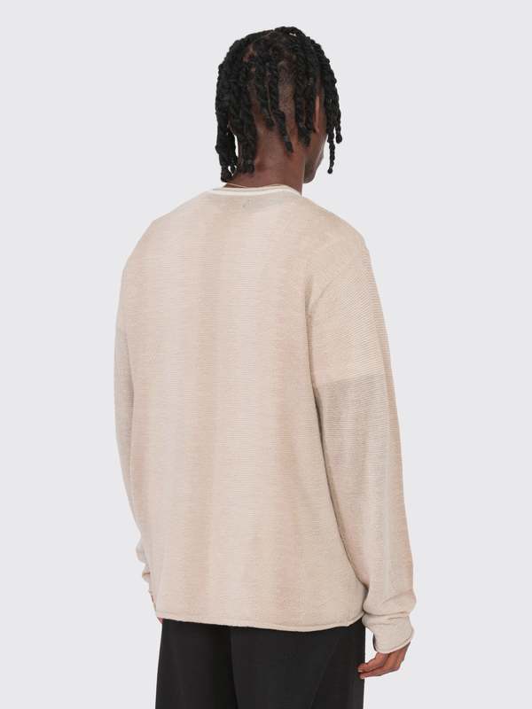 あ*。様 Stussy SHADOW STRIPE SWEATER XL Stussy Shadow Stripe Sweater - Natural | Garmentory