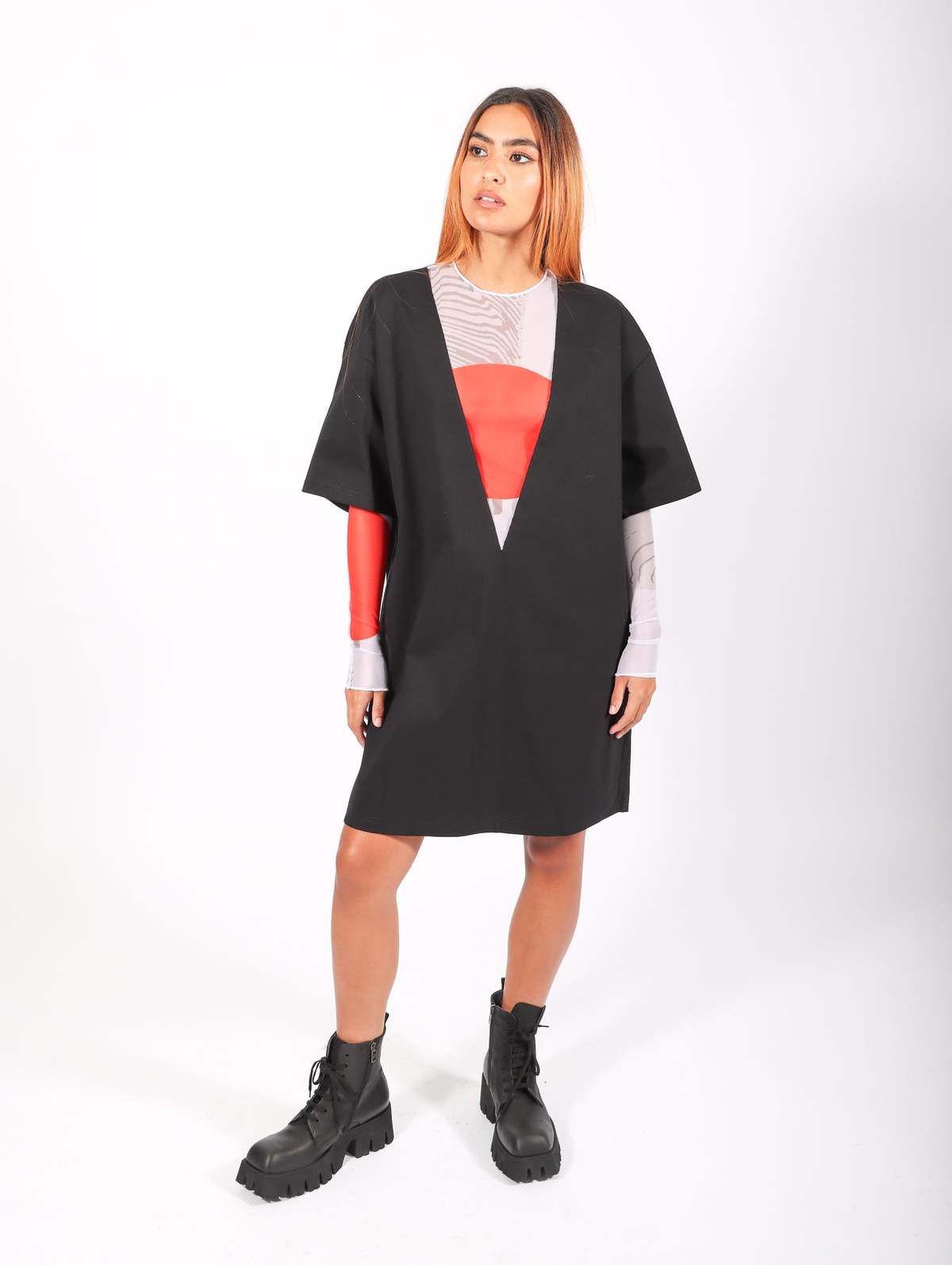 deep vt shirt dress Deep V T-Shirt Dress