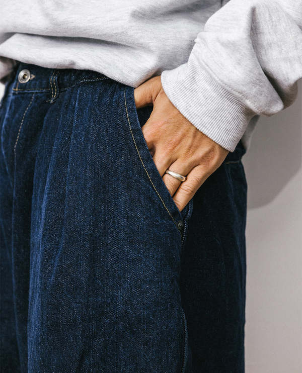 Anglan Rigid Indigo Denim Balloon Pants | Garmentory
