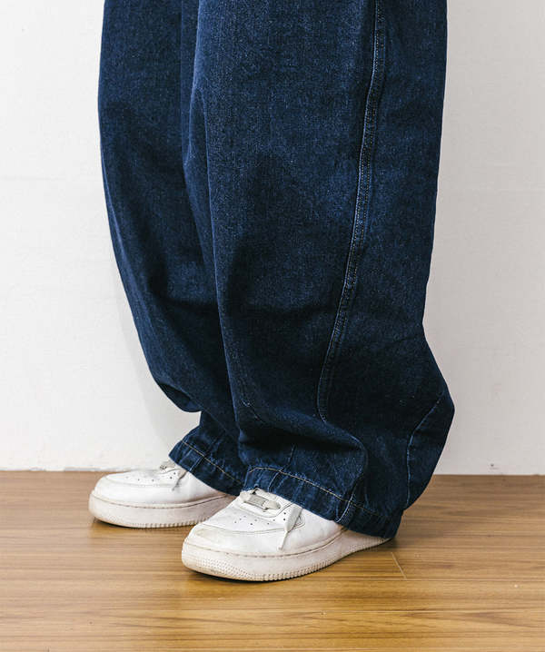 パンツ ANGLAN Balloon Denim Pants Wide Fit Navy Anglan Rigid Indigo Denim Balloon Pants | Garmentory