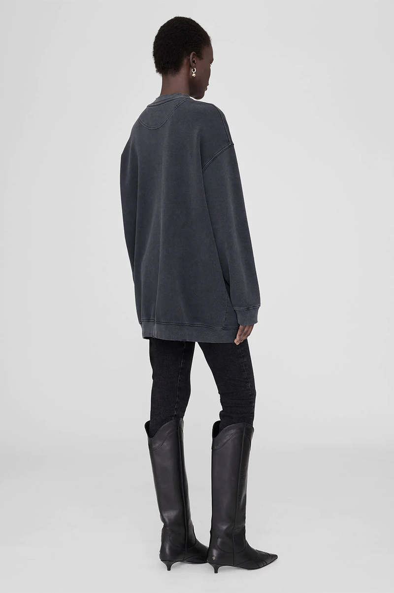 Anine Bing Tyler Sweatshirt - Bing/Washed Black | Garmentory