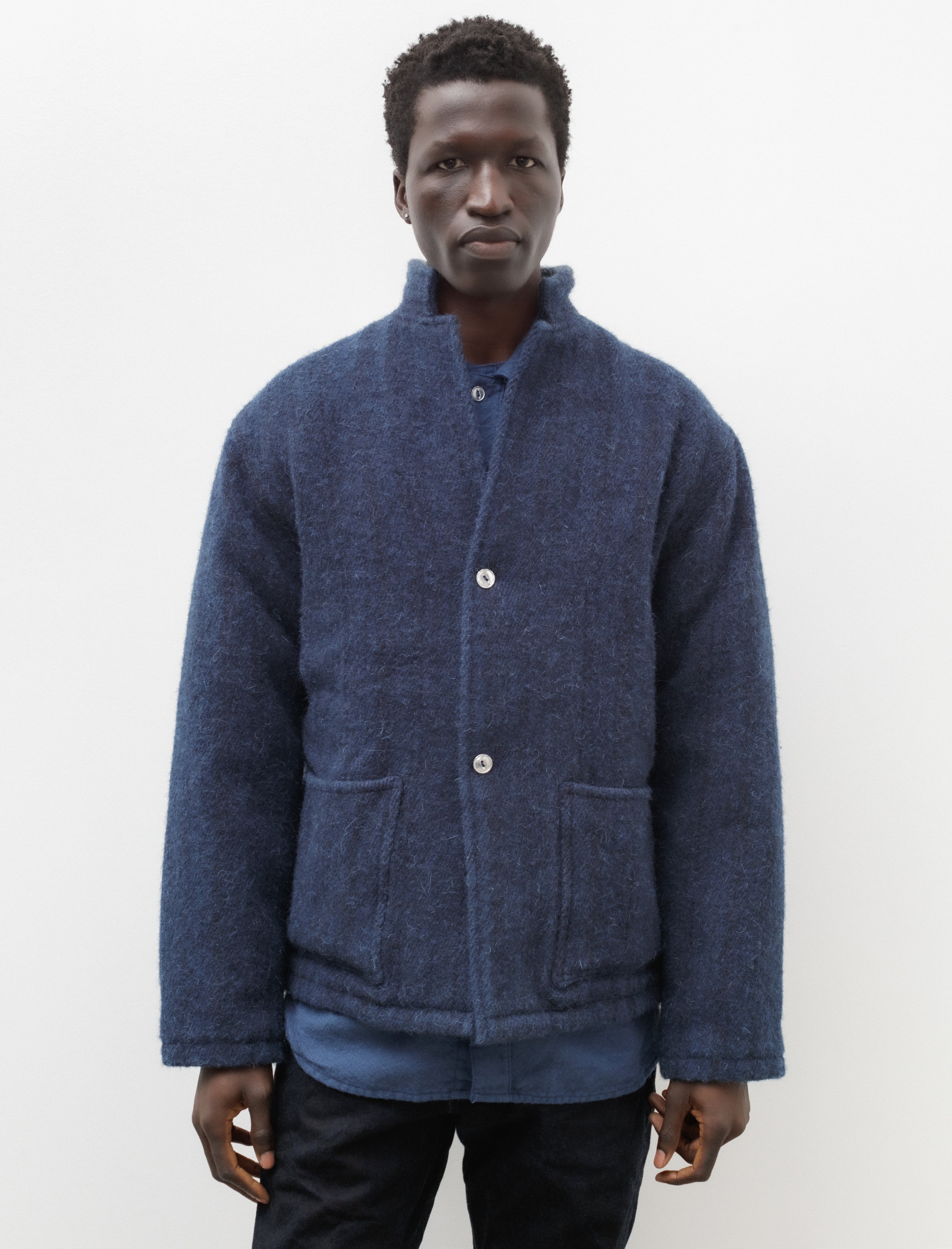 Tender 916 Common Herdwick Wool Tweed Achilles Heel Coat - Indigo