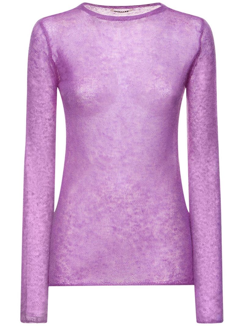 Kid Mohair Sheer Knit Boatneck Sweater | Garmentory
