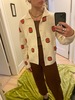 Rosette crochet shirt cardigan  - Thumbnail 2