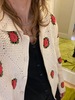 Rosette crochet shirt cardigan  - Thumbnail 5