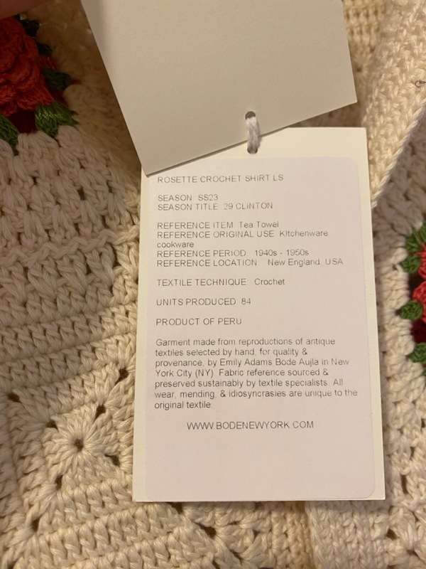 Rosette crochet shirt cardigan 