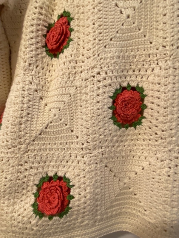 Rosette crochet shirt cardigan 