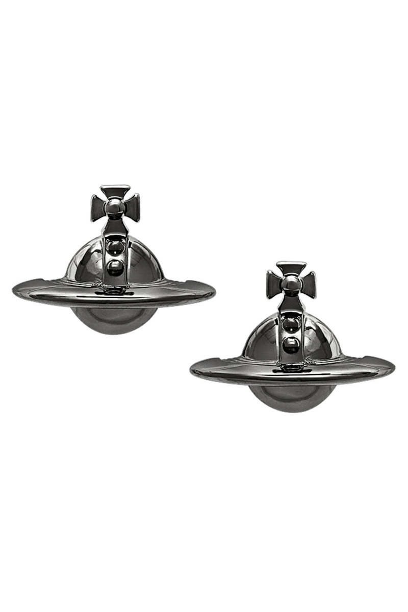 Vivienne Westwood Solid Orb Earrings - Ruthenium | Garmentory