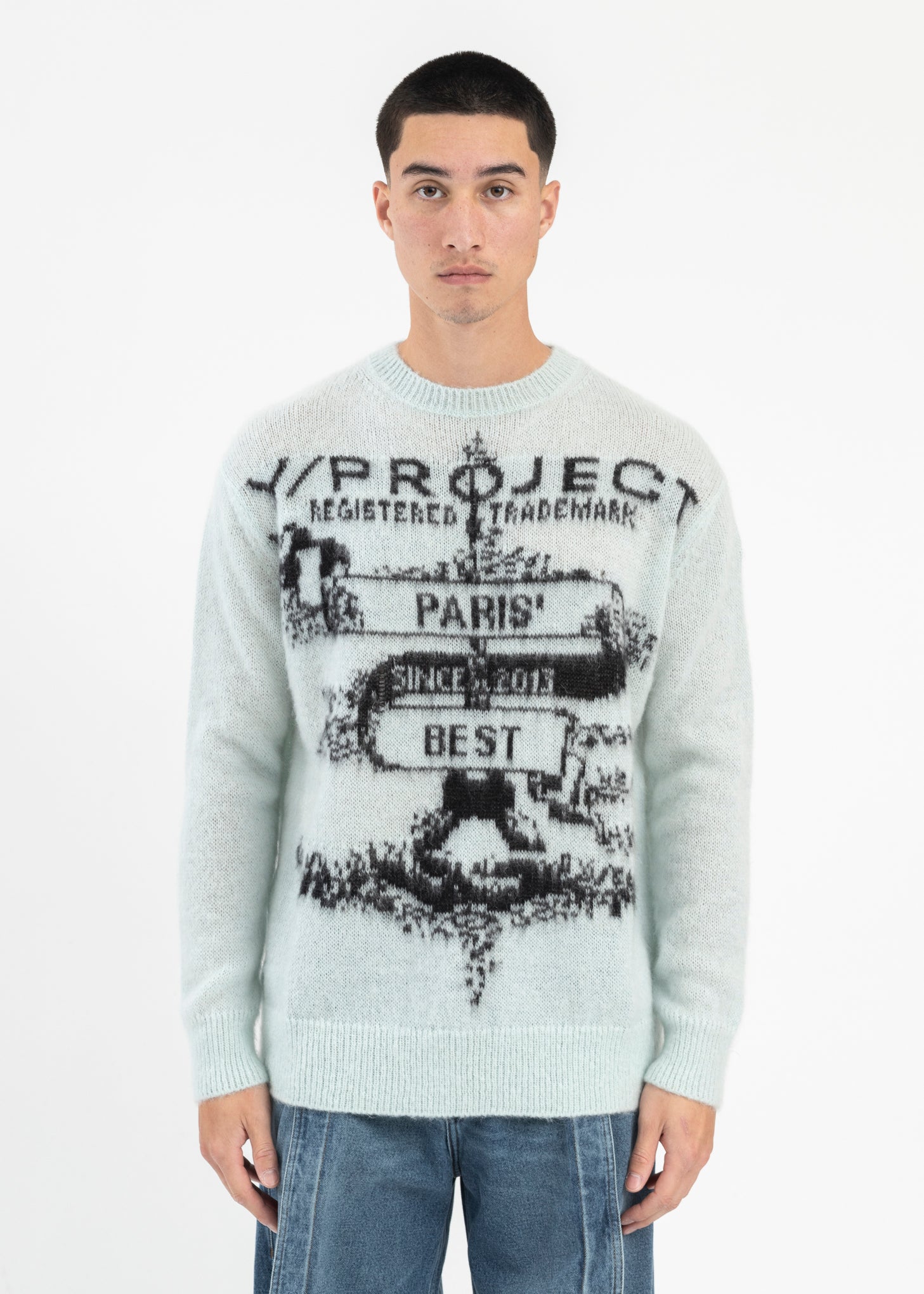トップス Y/PROJECT Paris Best Jacquard Sweater BABY-BLUE-PARIS--BEST-JACQUARD