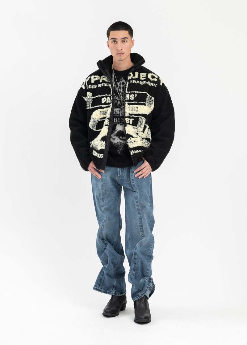 Y/project Paris' Best Jacquard Fleece Jacket - Black/White