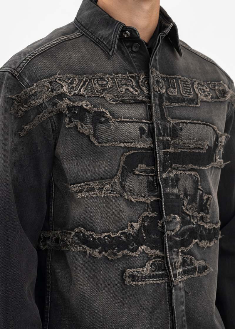 美品 Y/PROJECT PARIS' BEST PATCH シャツジャケット 関税負担なし☆【Y/PROJECT】 Paris´ Best Patch デニムシャツ