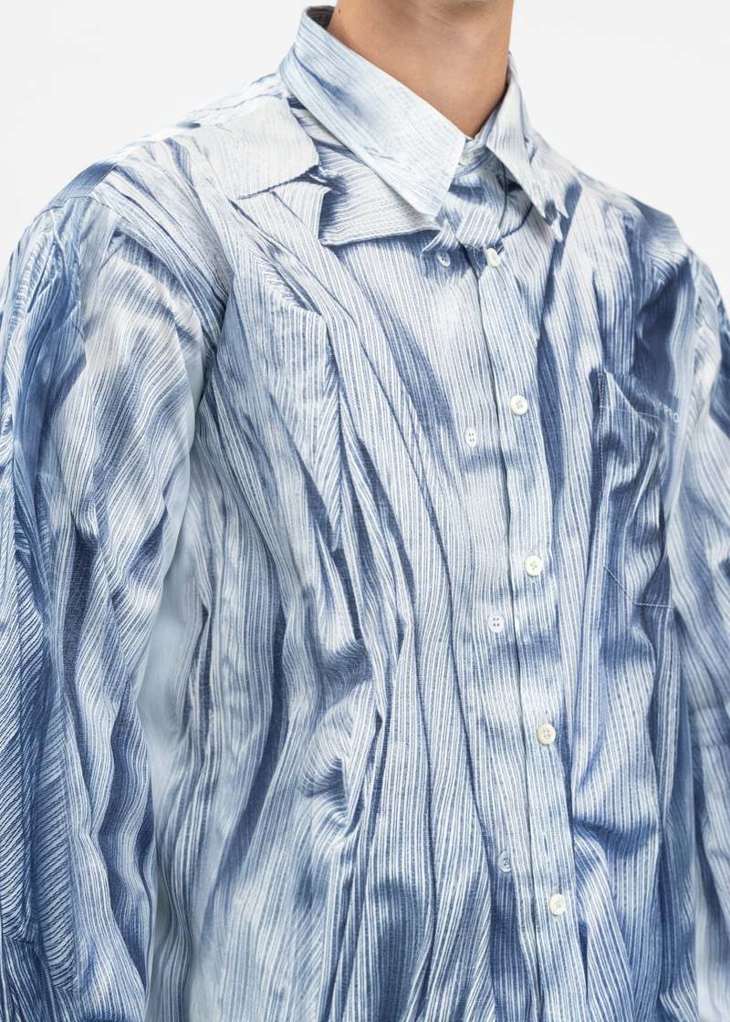Y/project Compact Print Shirt - Light Blue Multi | Garmentory