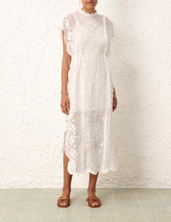 zimmermann alight asymmetric midi dress Zimmermann Crush Asymmetrical Midi Dress Yellow Floral main image 1
