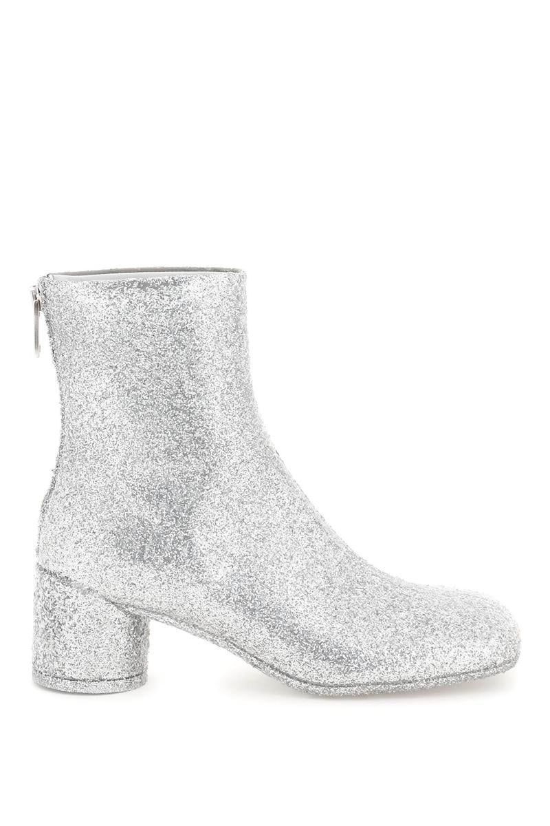 ミドルブーツ MAISON MARGIELA Women Boots S66WU0090 P5001 H0535 Silver Maison Margiela Tabi 80mm mirror-effect Ankle Boots | Silver