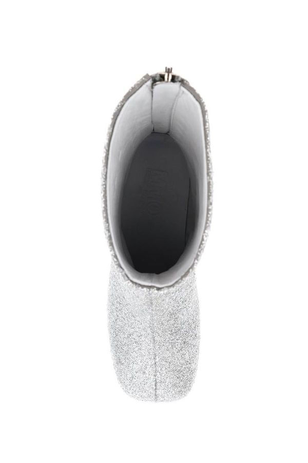 ミドルブーツ MAISON MARGIELA Women Boots S66WU0090 P5001 H0535 Silver Maison Margiela Tabi 80mm mirror-effect Ankle Boots | Silver