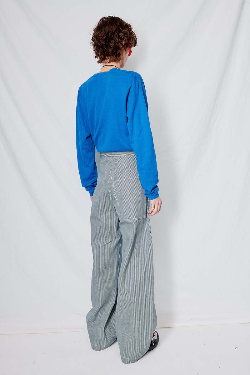 Railroad Stripe Cuffed Clamdigger Pant