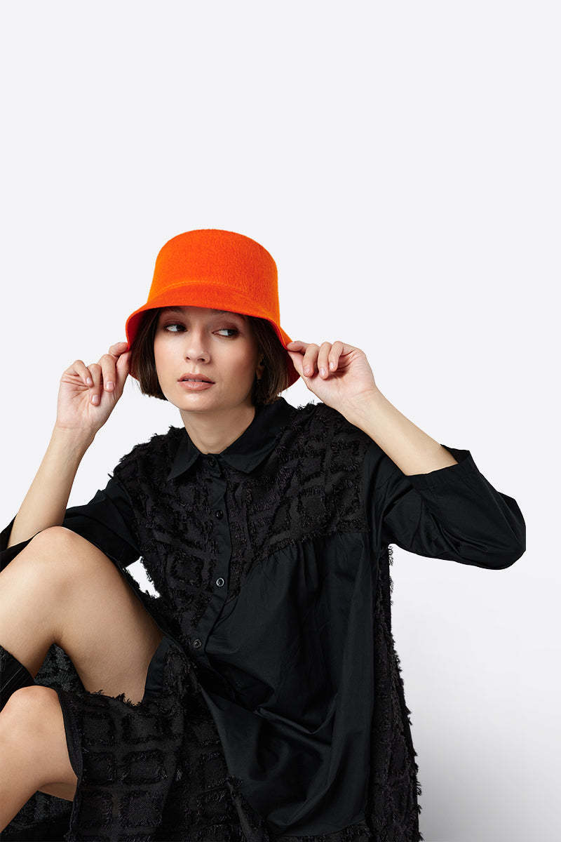 WYETH TENLEY HAT - Orange/Taupe/Black | Garmentory display picture 2