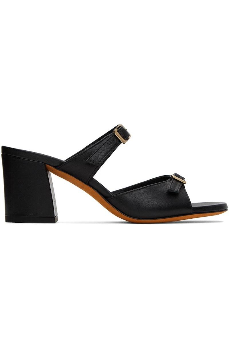【関税込み】Maryam Nassir Zadeh ブラック Una ヒールサンダル UNA SANDAL, BLACK PATENT – Maryam Nassir Zadeh