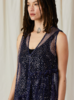Ali Golden New V-Neck Dress w/ Ruffles - Blue/Silver Sequins - Thumbnail 6
