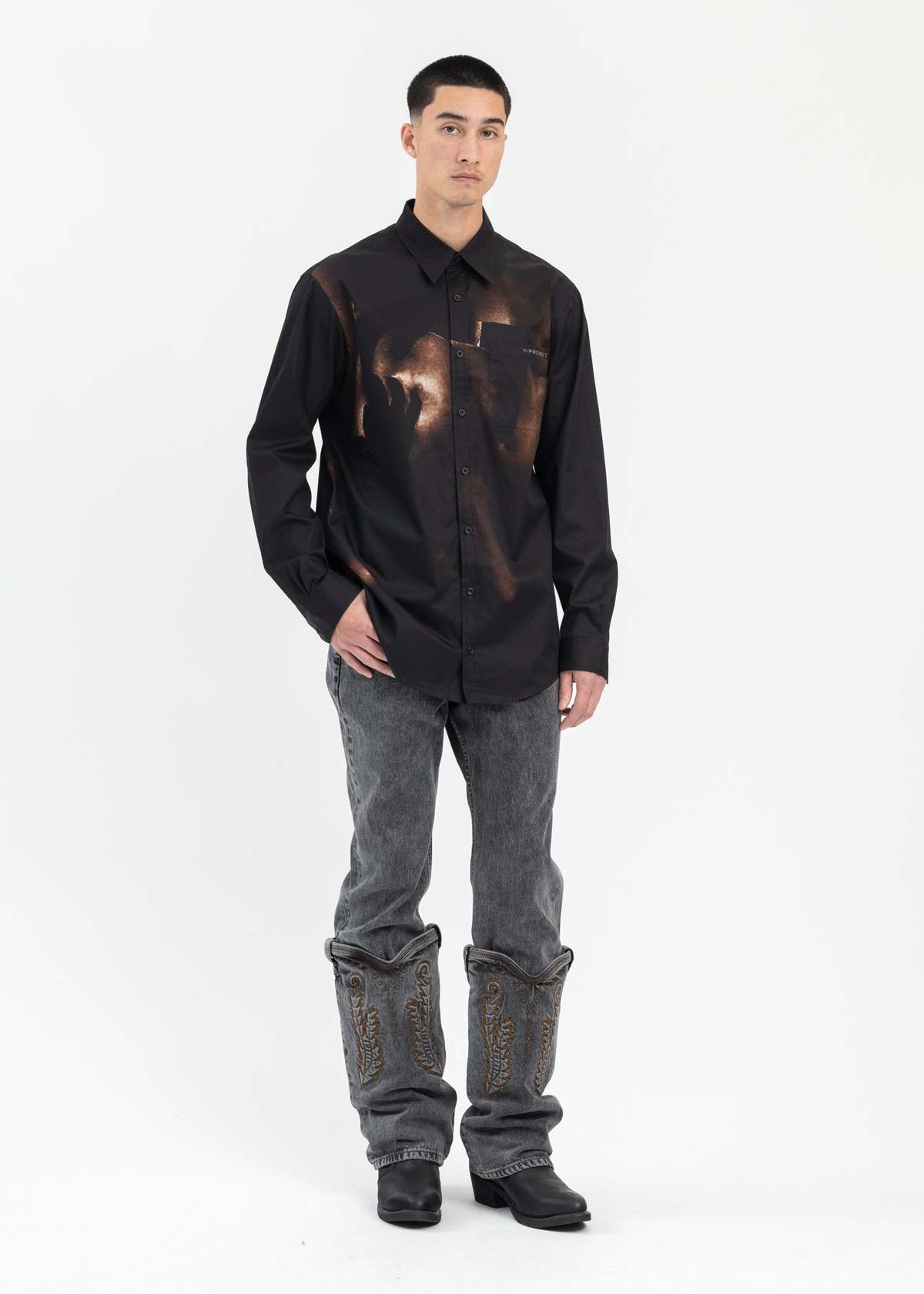 パンツ YPROJECT Evergreen Mini Cowboy CuffJeans Y/Project Y project evergreen mini cowboy cuff jeans - ShopStyle