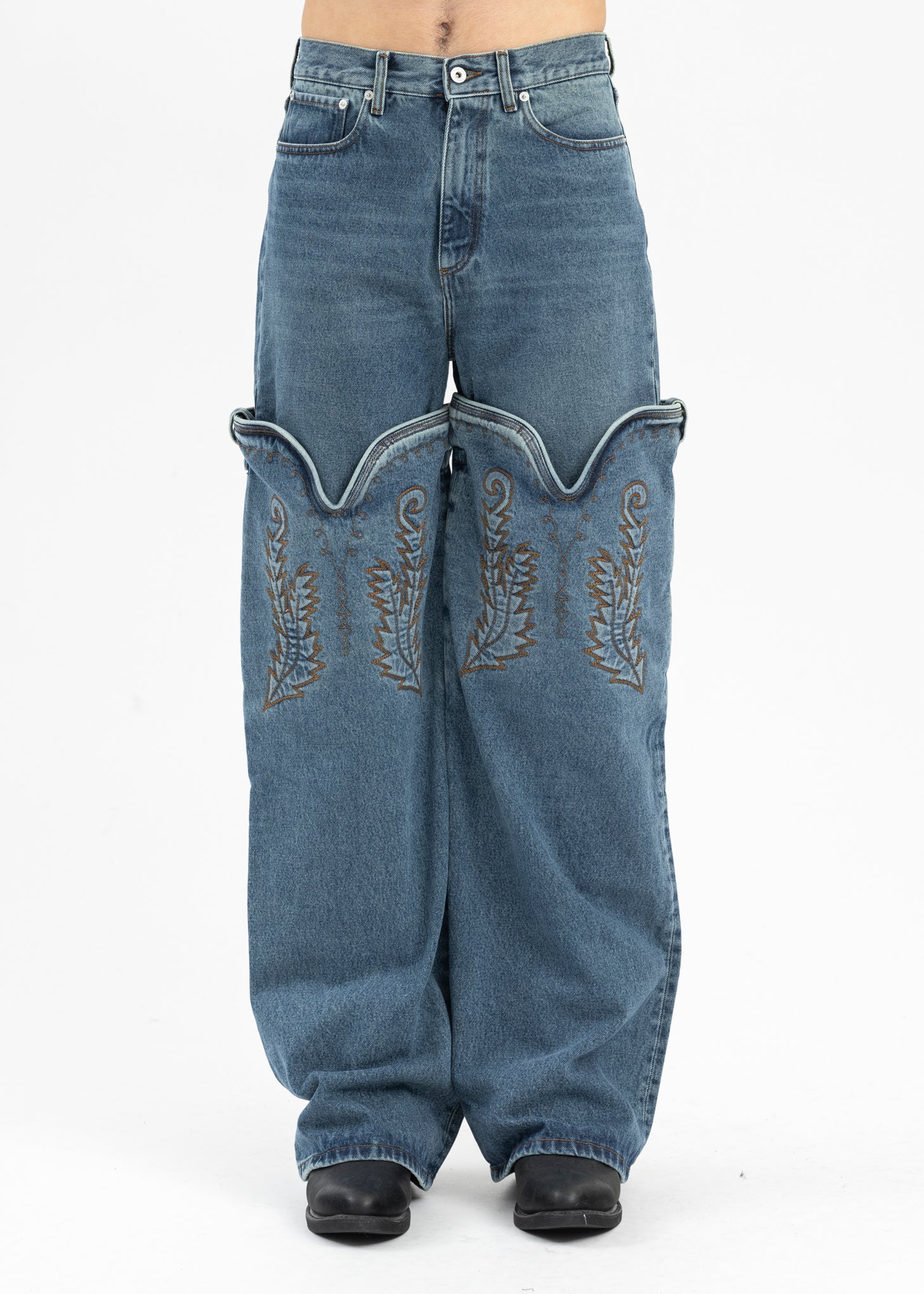 Y/project Evergreen Maxi Cowboy Cuff Jeans - Vintage Blue | Garmentory