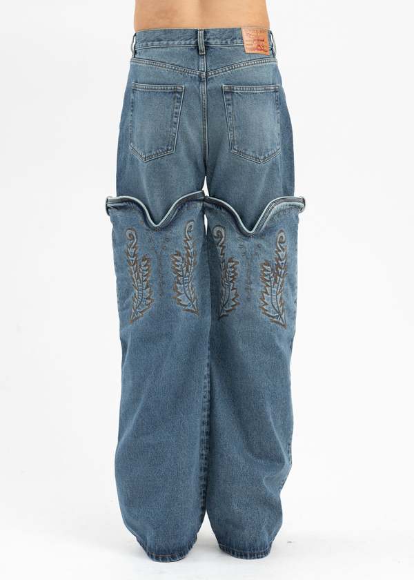 Y/project Evergreen Maxi Cowboy Cuff Jeans - Vintage Blue | Garmentory