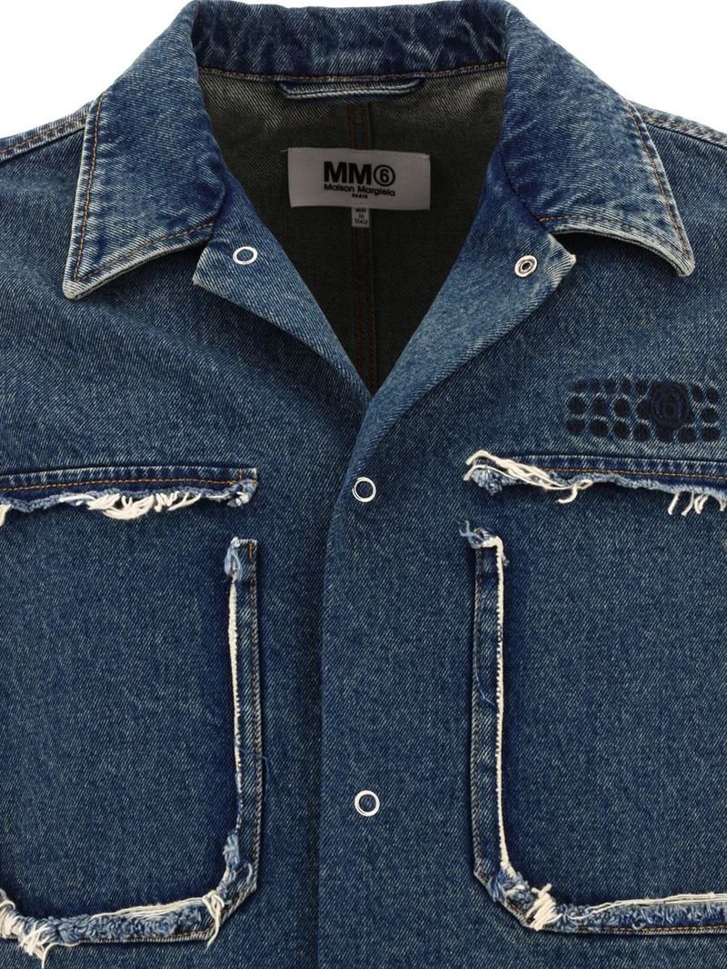 MM6 MAISON MARGIELA Denim jacket with frayed details