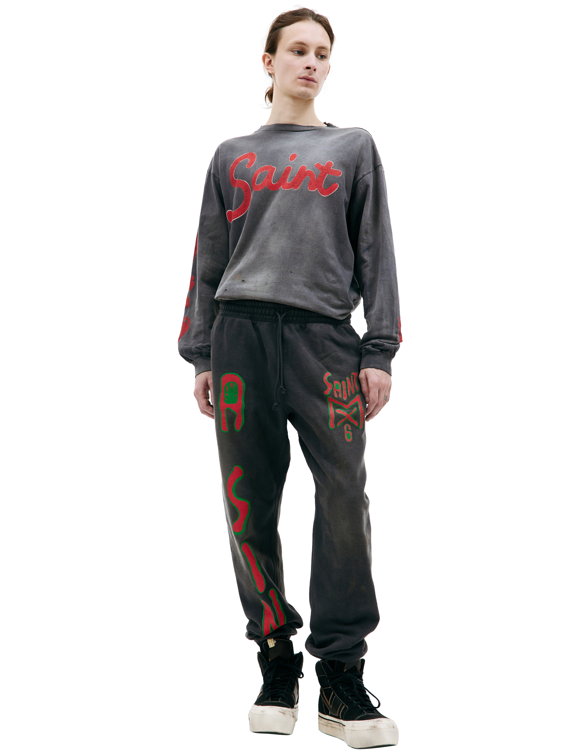 Saint Michael printed sweatpants - Grey | Garmentory