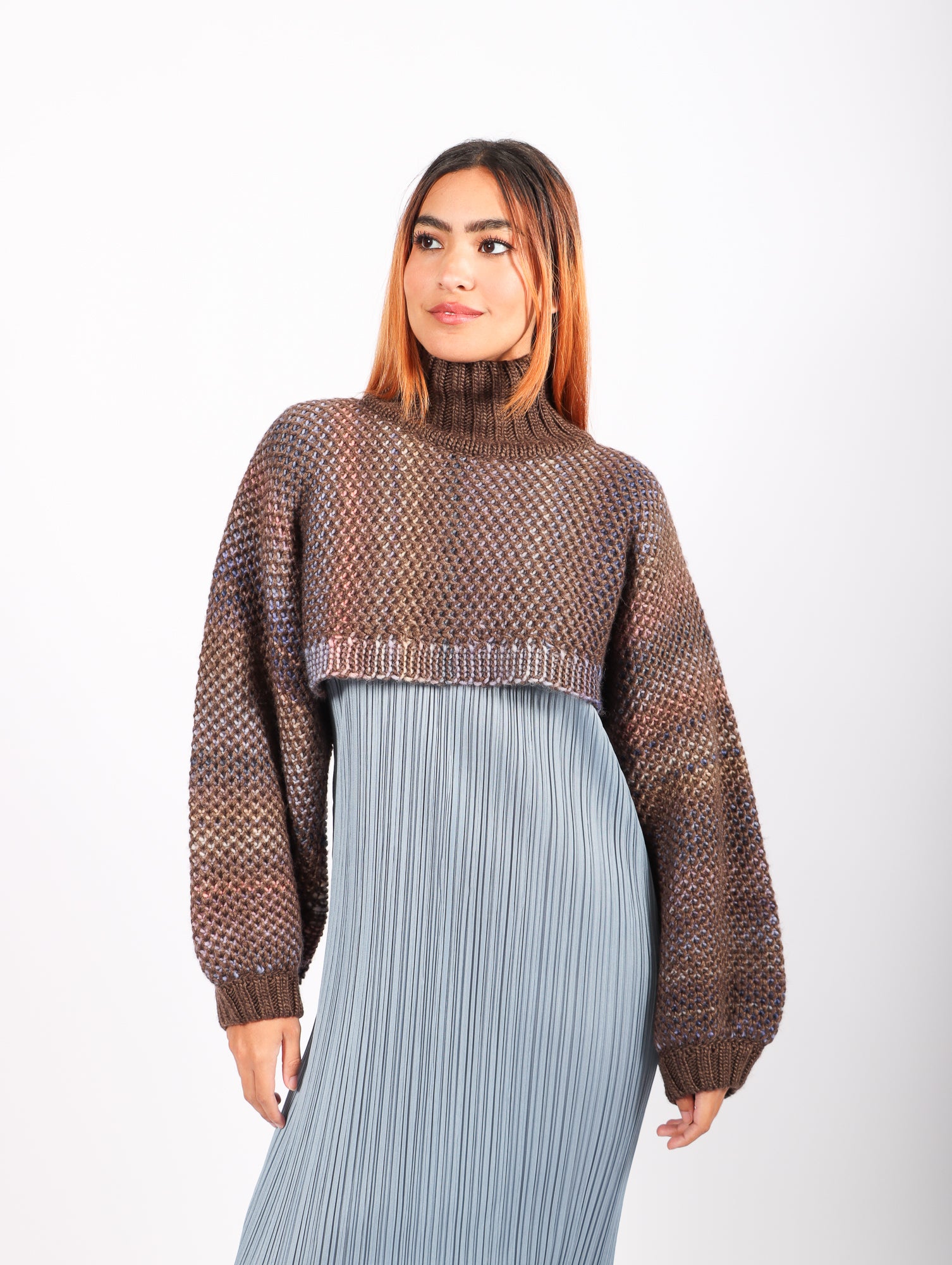 Henrik Vibskov Net Knit Bolero - Brown Grid | Garmentory