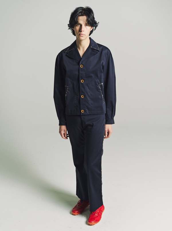 Wales Bonner Delaney Jacket - Navy | Garmentory Wales Bonner Delaney Jacket - Navy | Garmentory