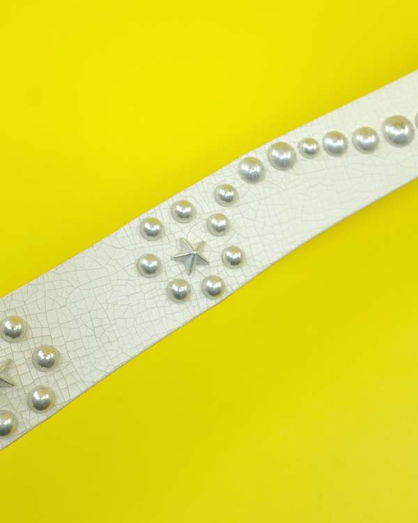 Our Legacy Cracked Leather Star Fall Belt - Off White | Garmentory