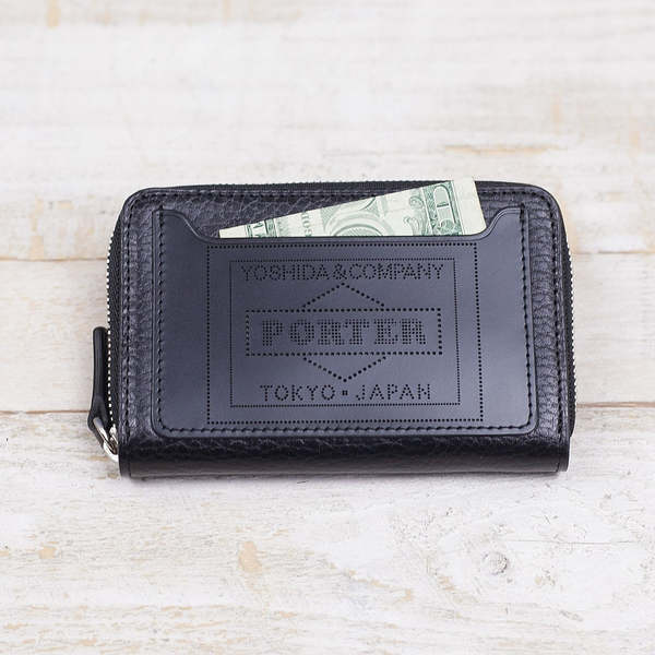 Porter-Yoshida & Co. Glaze Zip Coin Case - Black | Garmentory