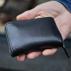 Porter-Yoshida & Co. Glaze Zip Coin Case - Black | Garmentory