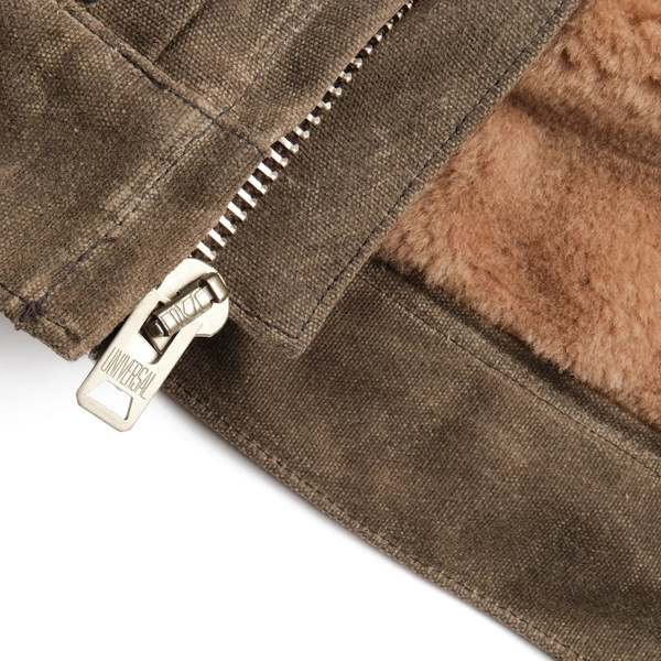 rj 2 waxed canvas 20 ounce tobacco Freenote Cloth RJ-2 20oz Shearling Lined Waxed Canvas Jacket - Tobacco