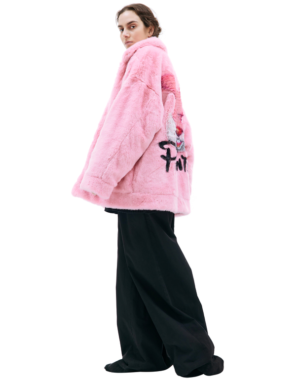 Doublet Hand-painted Faux-fur Jacket - Pink | Garmentory