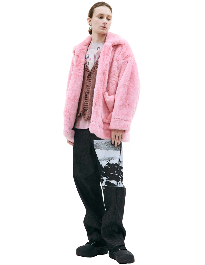 Doublet Hand-painted Faux-fur Jacket - Pink | Garmentory