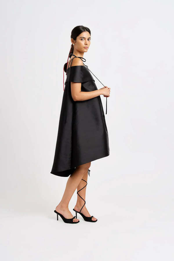 inexpensive semi formal dresses Sympli Trapeze Dress 3/4 Sleeve Black / 16 main image 1