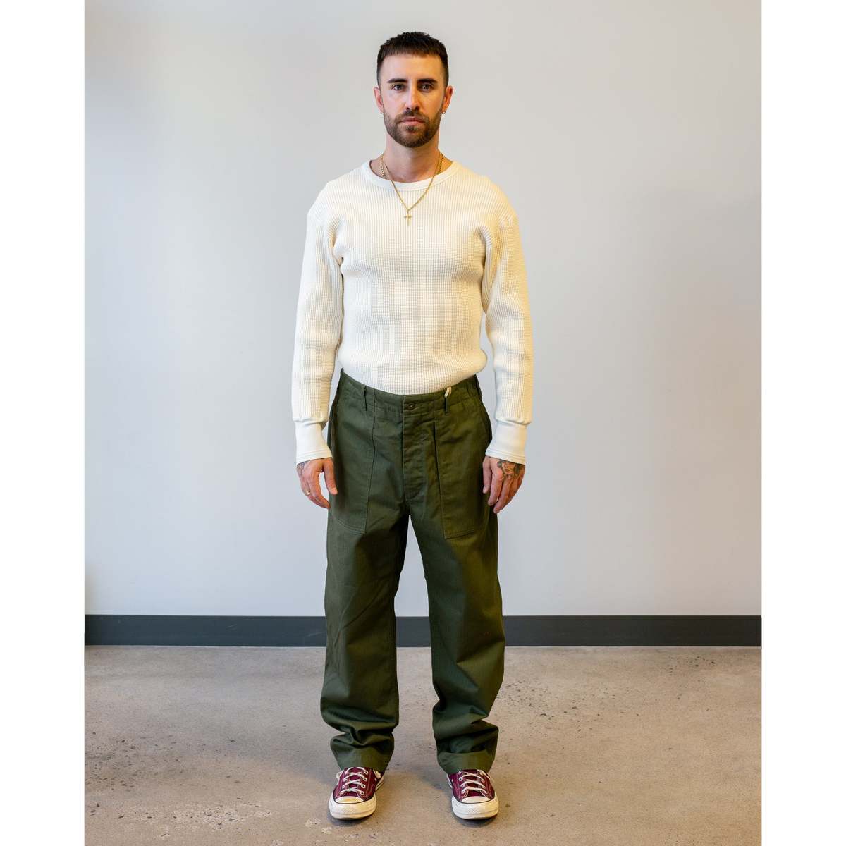 Engineered Garments Cotton Herringbone Twill Fatigue Pant - Olive 