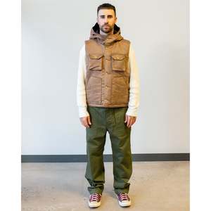 Engineered Garments Polyester Fake Suede Field Vest - Khaki